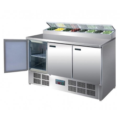 Mostrador de preparación de pizza y ensalada refrigerado 390L Polar