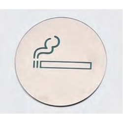 Cartel en acero inoxidable zona fumadores Ø 7,5
