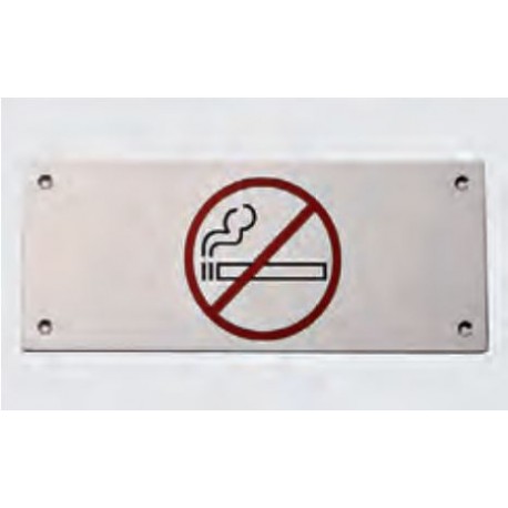 Cartel en acero inoxidable prohibido fumar