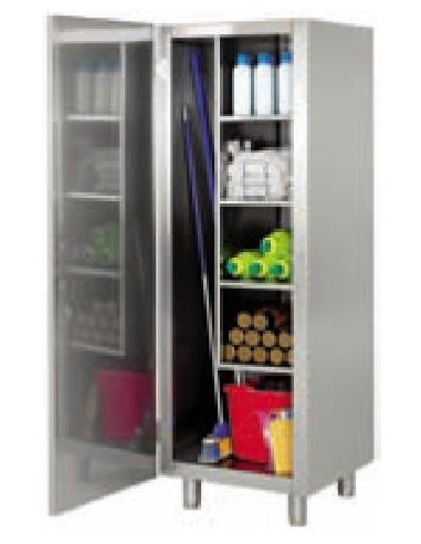 Armario limpieza inox Estantes Resistentes puertas Batientes Reforzadas