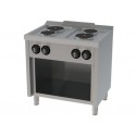 Cocina eléctrica 4 Placas estante serie 600 Potencia: 6 KW/380 V 800 x 600 x 880 mm Fainca HR