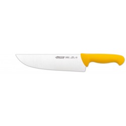 Cuchillo Carnicero Hoja Ancha de 250 mm, Mango Amarillo