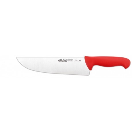 Cuchillo Carnicero Hoja Ancha de 250 mm, Mango Rojo