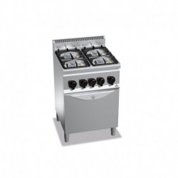 Cocina de 4 fuegos a gas + horno 600x600x900 mm Plus600 Bertos