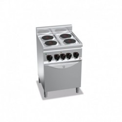 Cocina de 4 fuegos eléctrica + horno 600x600x900 mm Plus600 Bertos